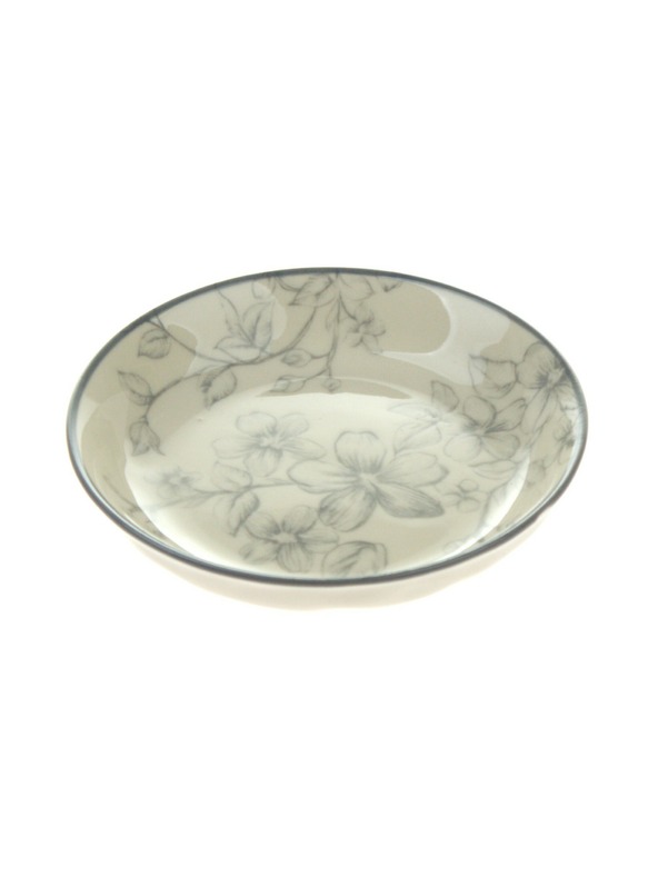Casa de Engel Керамична десертна чиния Ø 10см - сиви цветя, 12/96