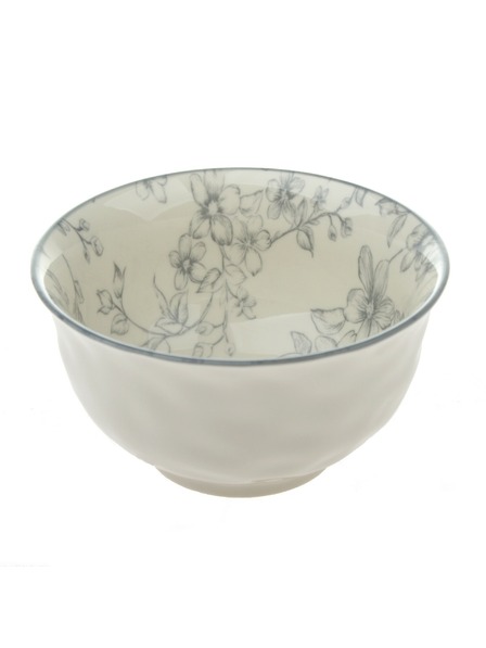 Casa de Engel Керамична купа Ø 11,5 - сиви цветя, 6/48