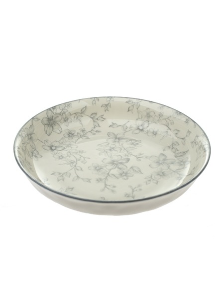 Casa de Engel Керамична дълбока чиния Ø 20 см - сиви цветя, 6/24