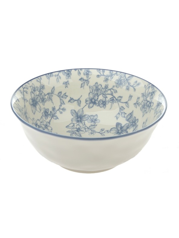 Casa de Engel Керамична купа Ø 20 см - сини цветя, 4/8