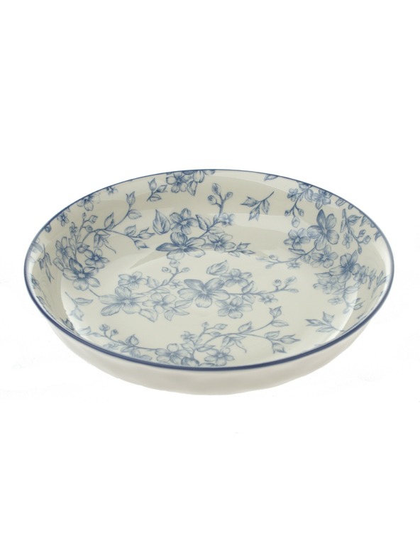 Casa de Engel Керамична дълбока чиния Ø 20 см - сини цветя, 6/24