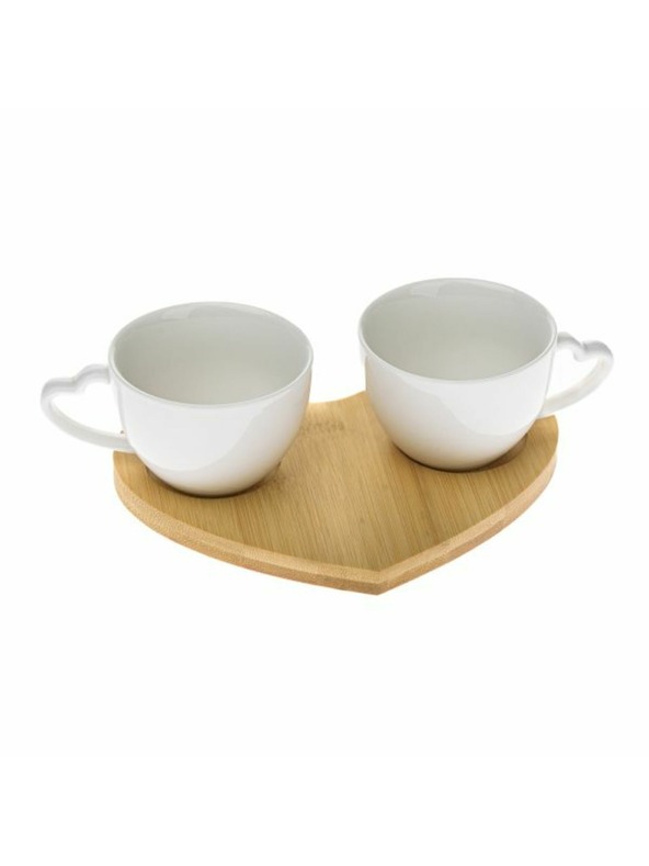 Casa de Engel Порцеланови чаши върху бамбукова поставка, 1/24