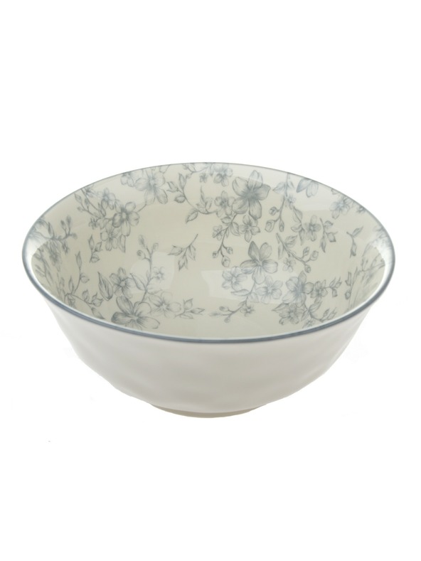 Casa de Engel Керамична купа Ø 20 см - сиви цветя, 4/8