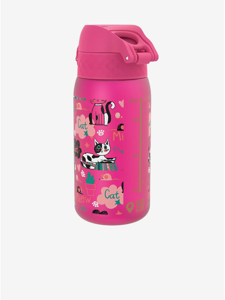 ION8 Тъмнорозова щампована бутилка Ion8 Leak Proof Cats (350 мл)