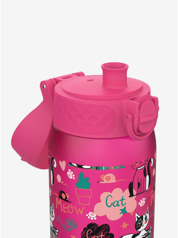 ION8 Тъмнорозова щампована бутилка Ion8 Leak Proof Cats (350 мл)