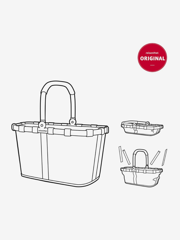 Reisenthel Сив пазарски кошница с розова рамка Reisenthel Carrybag