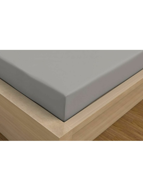 Kvalitex Сатенен чаршаф Luxury Collection 220x200см светлосив Kvalitex