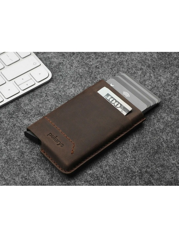 Pularys Мъжки кожен портфейл Pularys Gobi кафяв