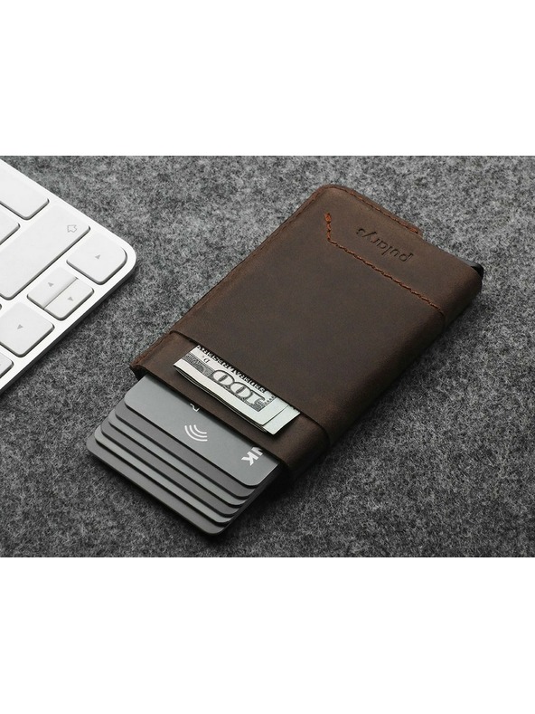 Pularys Мъжки кожен портфейл Pularys Gobi кафяв