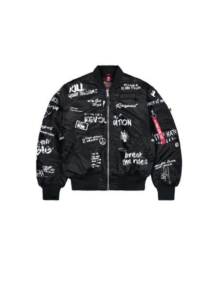 Alpha Industries Мъжко черно бомбър яке Alpha Industries MA-1 Peace