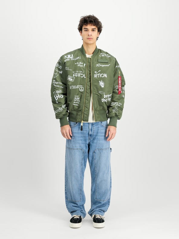 Alpha Industries Мъжко зелено бомбър яке Alpha Industries MA-1 Peace