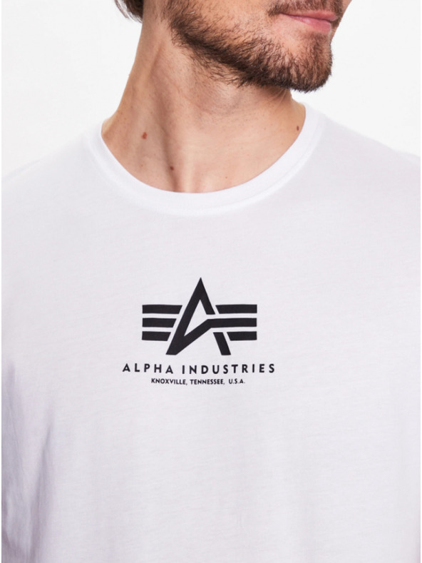 Alpha Industries Мъжка бяла базова тениска Alpha Industries White