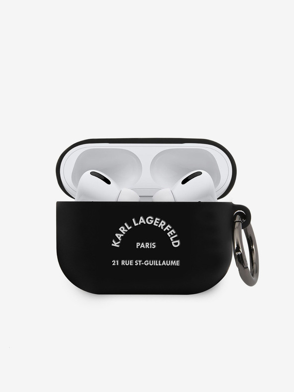 Karl Lagerfeld Rue St Guillaume Силиконов калъф за Airpods Pro Black Karl Lagerfeld