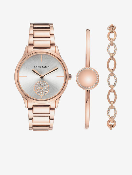 Anne Klein Комплект часовник и гривни в златисто-розово Anne Klein