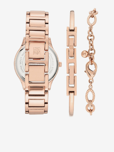 Anne Klein Комплект часовник и гривни в златисто-розово Anne Klein