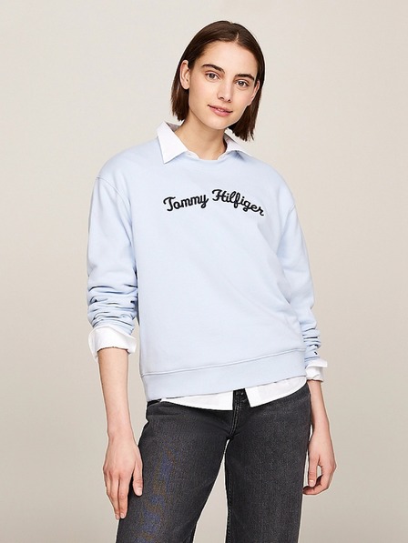 Tommy Hilfiger Дамски светлосин винтидж суитшърт Tommy Hilfiger