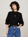Tommy Jeans Дамски черен суитшърт Tommy Jeans Badge Rib-Knit Black