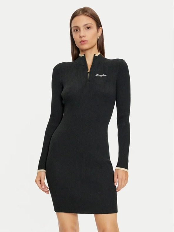 Tommy Jeans Дамска черна трикотажна рокля Tommy Jeans