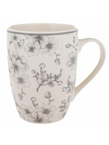 Casa de Engel Керамична чаша 300мл - сиви цветя, 6/36