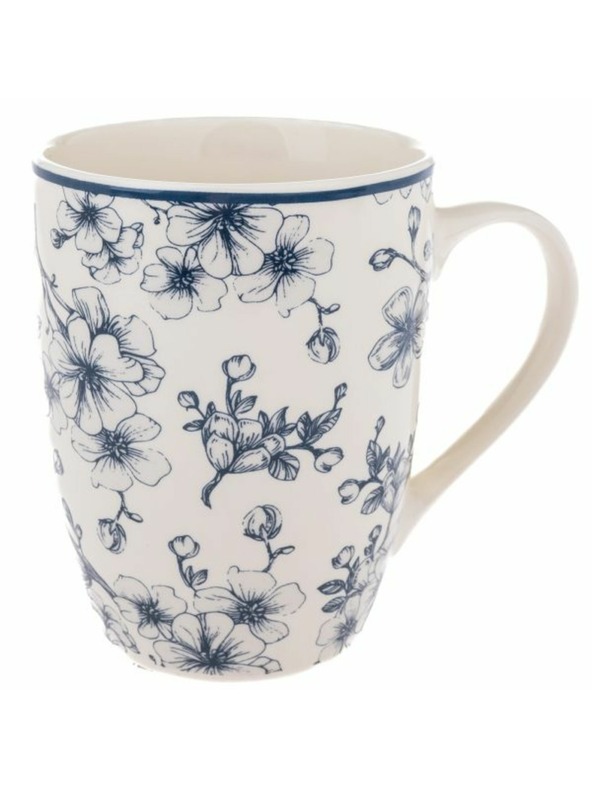 Casa de Engel Керамична чаша 300мл - сини цветя, 6/36