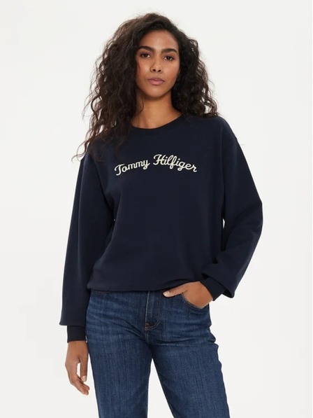Tommy Hilfiger Дамски тъмно син винтидж пуловер Tommy Hilfiger
