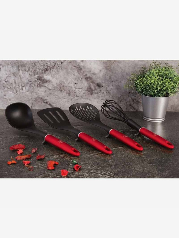 Berlingerhaus Кухненски прибори комплект от 4 части Бургунди Металик Линия BERLINGERHAUS