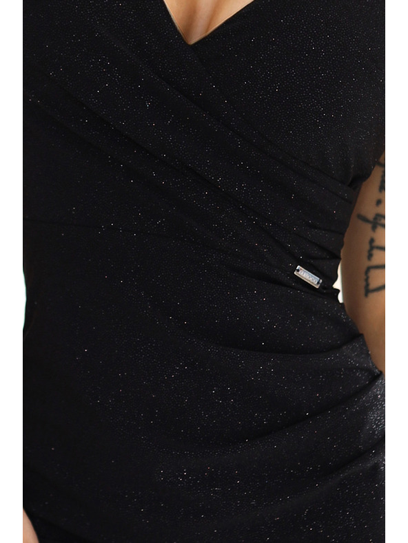 numoco Блестящи искрящи рокля с презрамков деколте и презрамки