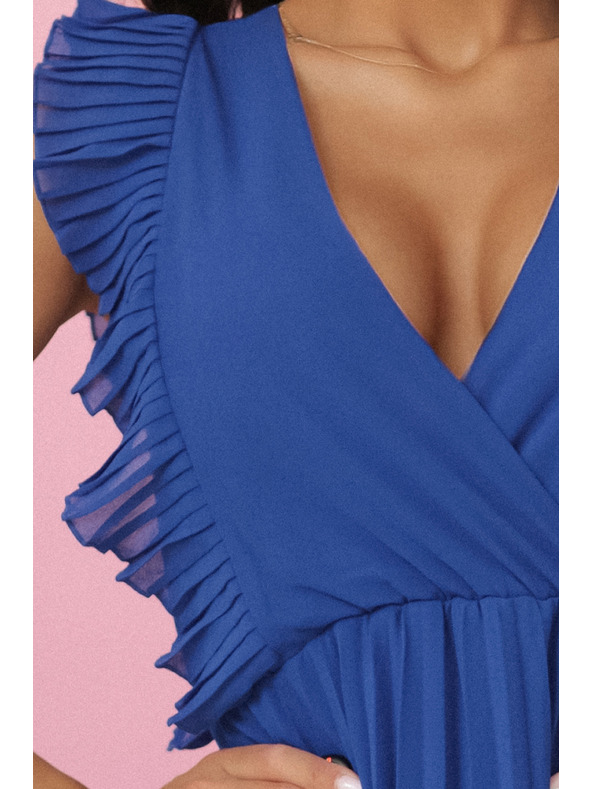 numoco EMILY плисирана рокля с воали и деколте