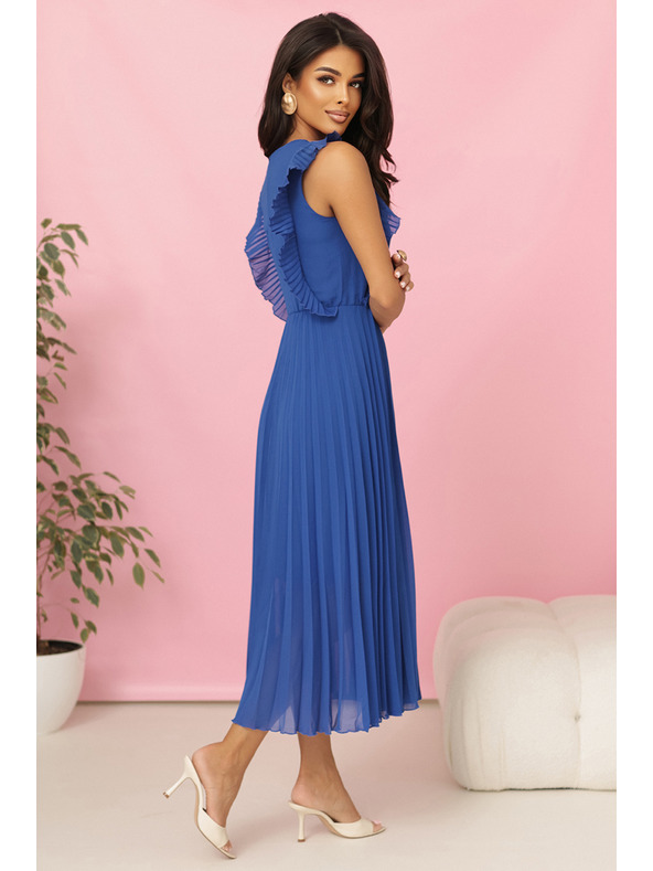 numoco EMILY плисирана рокля с воали и деколте