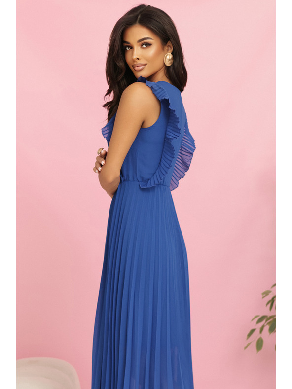 numoco EMILY плисирана рокля с воали и деколте