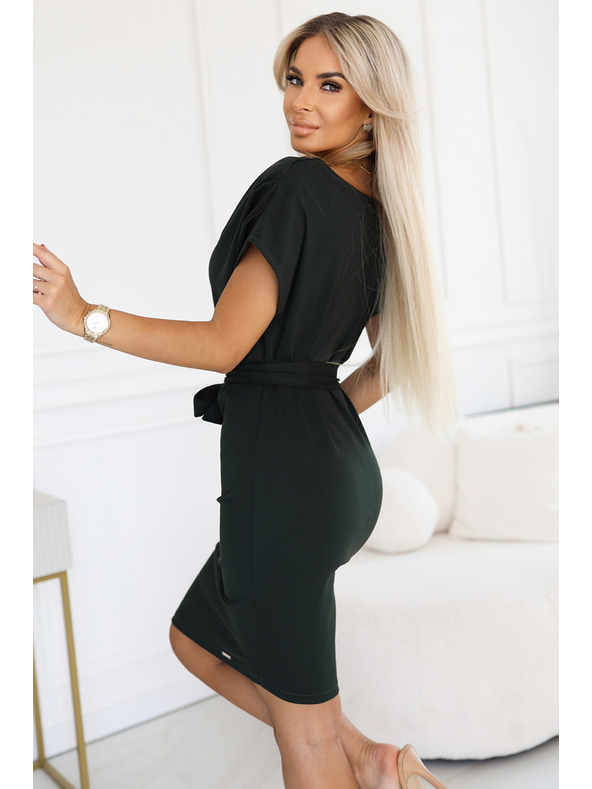 numoco ROXI рокля с асиметрична пола и колан