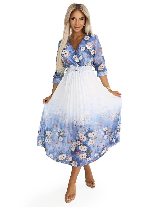 numoco Леки миди рокля с V-образно деколте и набори