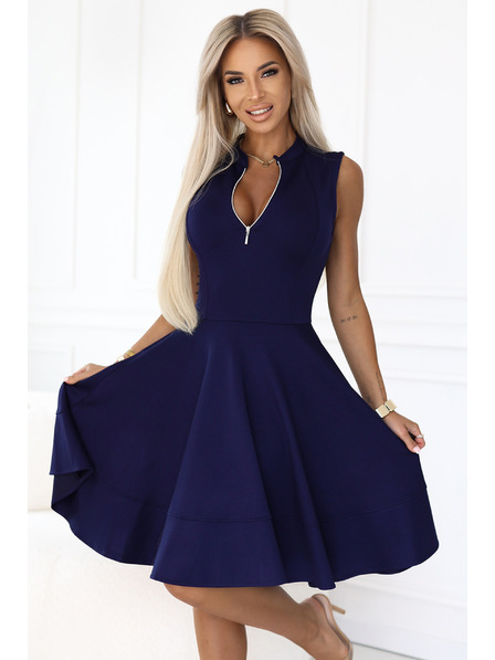 numoco Ексклузивна рокля с разширена долна част и златен цип