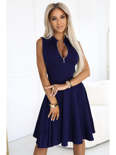 numoco Ексклузивна рокля с разширена долна част и златен цип