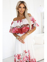 numoco Дълга лятна рокля с цветен червен омбре десен