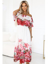 numoco Дълга лятна рокля с цветен червен омбре десен