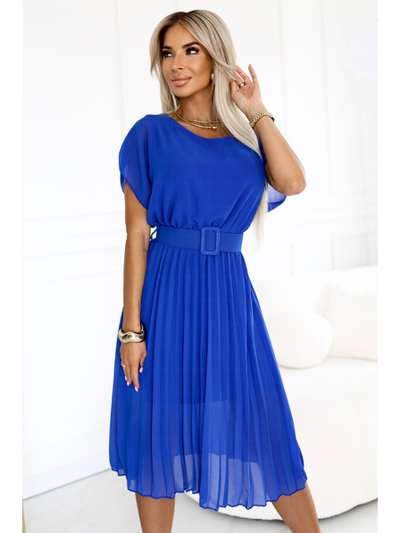 numoco Плисирана шифонена миди рокля MIA с широк колан