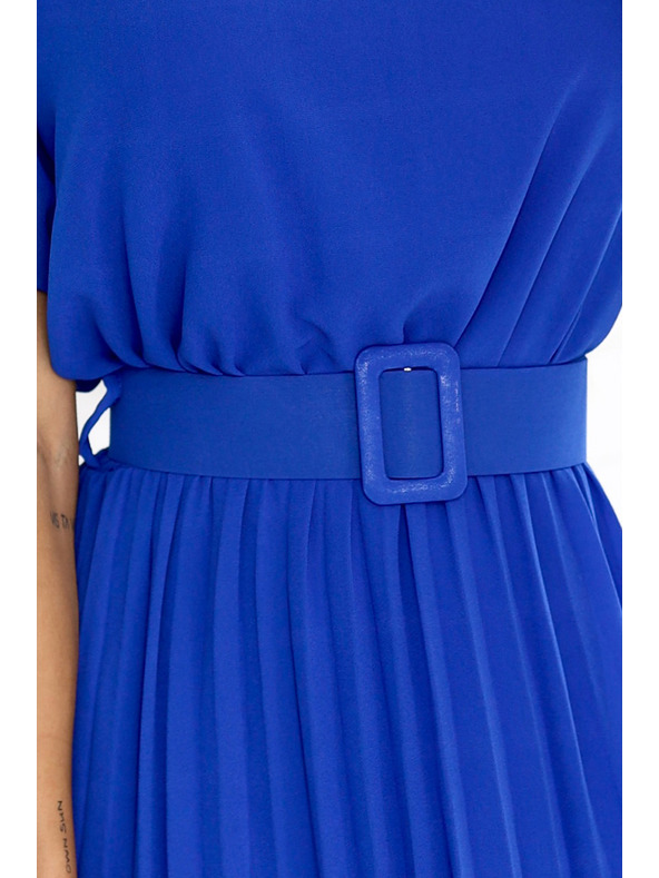 numoco Плисирана шифонена миди рокля MIA с широк колан