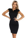 numoco Секси прилепнала рокля с къси ръкави и декоративен деколте