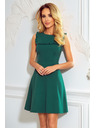 numoco Зелена рокля БЛАНКА с трапецовиден деколте и волан