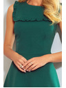 numoco Зелена рокля БЛАНКА с трапецовиден деколте и волан