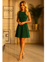 numoco Зелена рокля БЛАНКА с трапецовиден деколте и волан