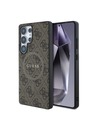 Guess Guess PU кожен 4G цветен пръстен MagSafe заден калъф за Samsung Galaxy S25 Ultra Brown