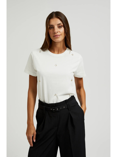 Moodo Бяла базова тениска с къс ръкав