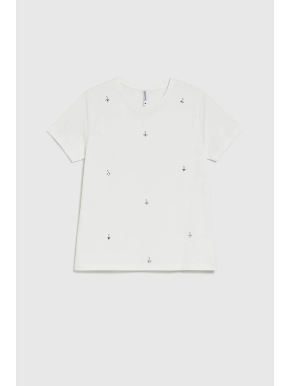 Moodo Бяла базова тениска с къс ръкав