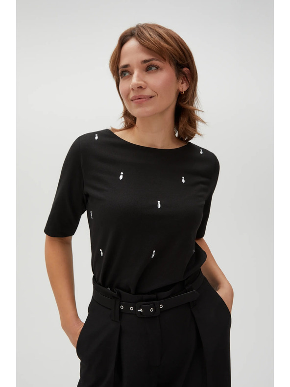 Moodo Черна щампована тениска