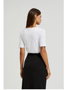 Moodo Бяла базова тениска с тричетвъртови ръкави