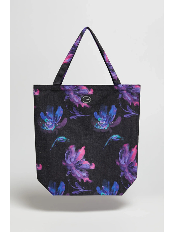 Moodo Тъмна памучна щампована чанта