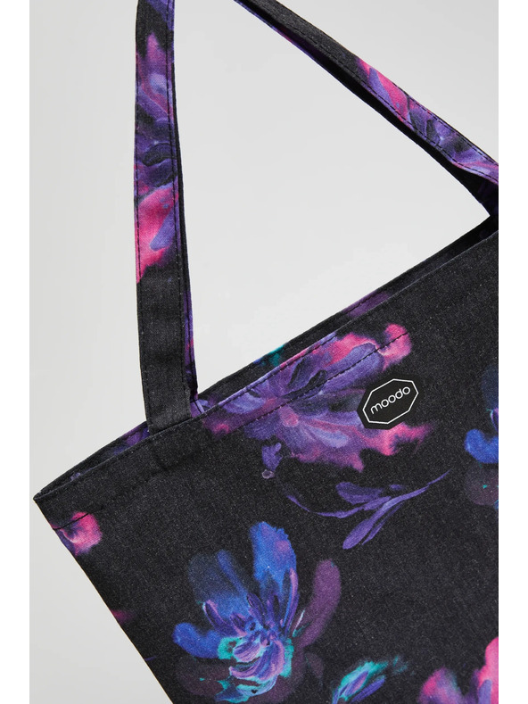 Moodo Тъмна памучна щампована чанта