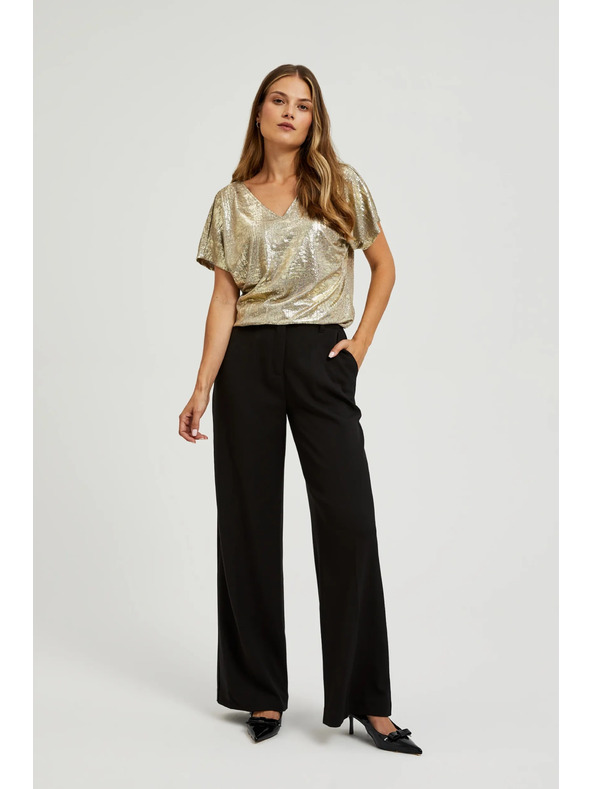 Moodo Златист топ с къс ръкав